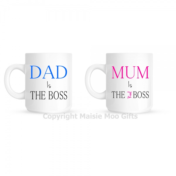 Dad Is The Boss - Mum Is The Real Boss Mug Gift Set